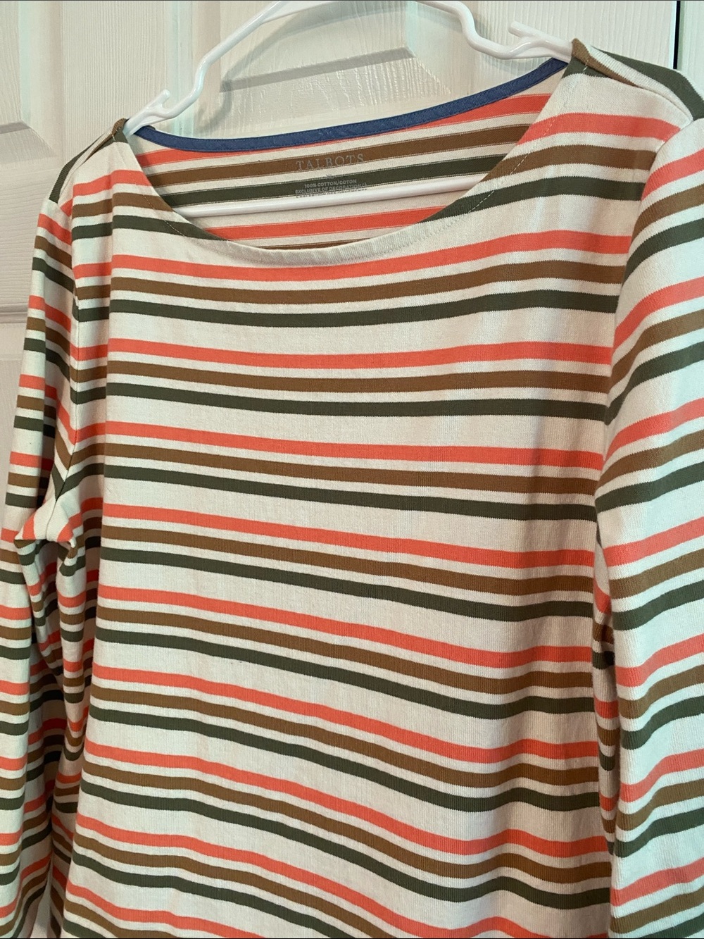 Talbots Authentic XL Striped Long Sleeve Tee Heavy Premium 💯 Cotton Fall Winter - Picture 4 of 12